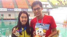 跳水選手賴昱燕(左) 及林子翔教練(右)（圖／世大運組委會提供）