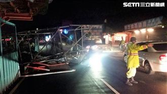 淡海輕軌鷹架再倒塌　聯結車肇事逃逸