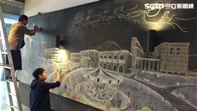 聖誕,耶誕,黑板,畫,中原,粉筆,樂學園,校園-圖／中原大學提供