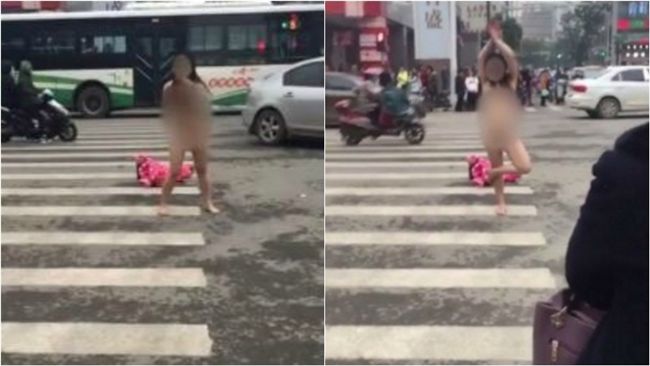 聖誕夜玩過頭？陸街頭驚見女子跳裸舞