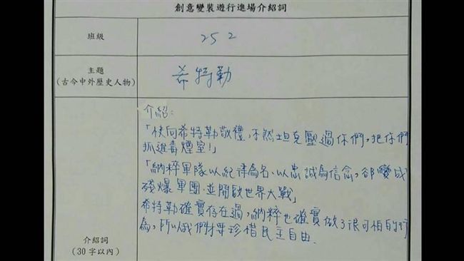 扮納粹遊行惹議　學生：本意被曲解