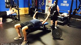 美國男大生，湯姆森，健身，舉重，意外（圖／翻攝自每日郵報）