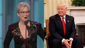 梅莉史翠普Meryl Streep、川普／Twitter、臉書