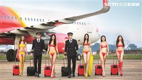 越捷航空,比基尼,模特兒,廉價航空。（圖／越捷提供）