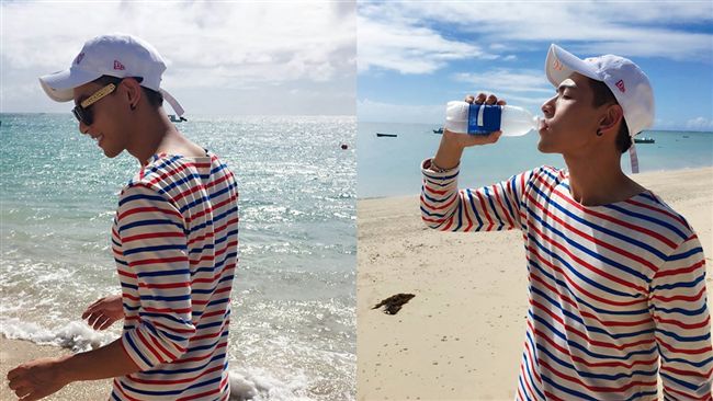 晨翔曝陽光海灘照　克服恐懼露出那裡