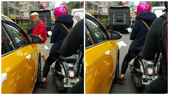 小黃壓騎士腳　運將反嗆「愛鑽車縫」