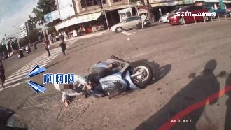 狂風吹倒8旬老翁　機車壓身警助脫困