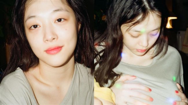 雪莉手拿裸體娃曬素顏「自摸巨乳」照