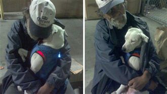 癌末流浪漢緊抱愛犬　最後心願有洋蔥