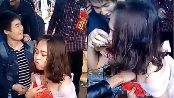 新娘敬酒被紅包塞奶　癡漢賓客排隊摸