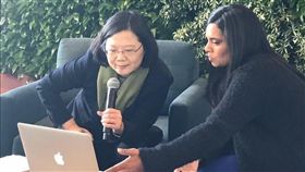 蔡英文拜訪推特(圖/中央社)