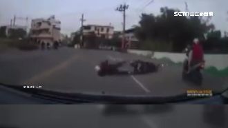 過彎壓車卻犁田　滑行數公尺撞女騎士