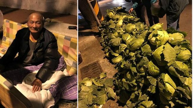 成堆高麗菜賣不完　老伯直接睡路邊