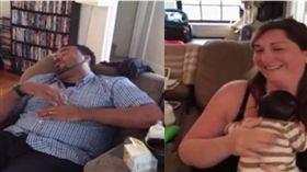 父愛,父母,睡覺,嬰兒,父親,America's Funniest Home Videos　圖／翻攝自臉書