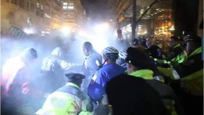 黑衣反川普就職　在遊行路段暴動襲警