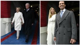 希拉蕊,柯林頓,川普,伊凡卡,就職典禮,褲裝,白色褲裝,撞衫　圖／美聯社／達志影像