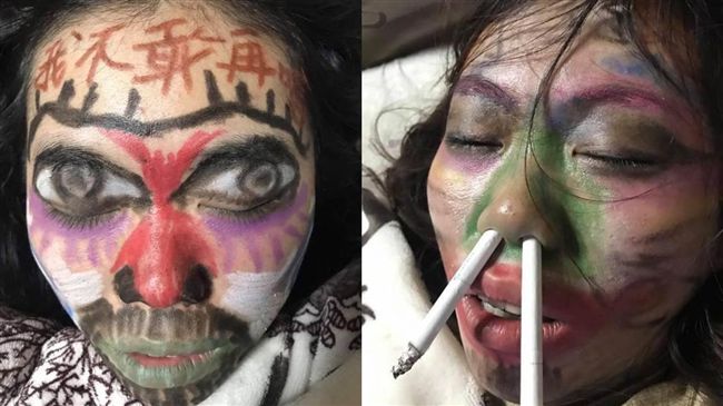 醉妻被老公鬼畫符　網友笑：你死定了
