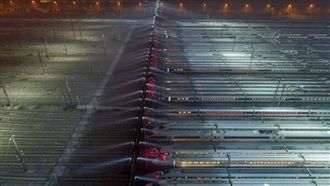 春運百輛高鐵排排站檢修　畫面超驚人