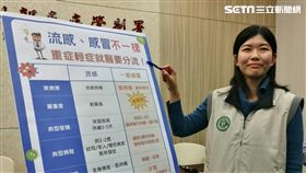 疾管署防疫醫師王功錦說明流感與一般感冒的不同。（圖／楊晴雯攝影）