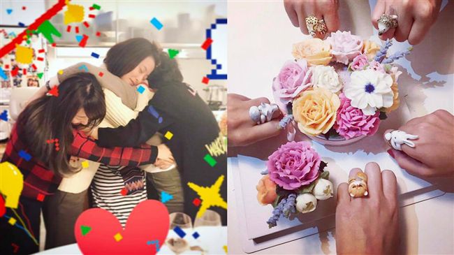 七朵花合體相擁！陳喬恩甜曬姐妹戒❤