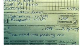 西澳,澳大利亞,三泉,警察,罰單,違規,超速,理由,藉口,沒日電訊報,Telegraph,Three Springs　圖／Three Springs Police推特https://goo.gl/k7b7jC