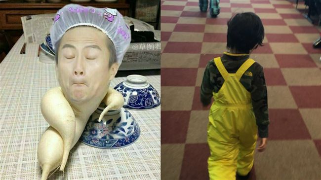 鄧超虧兒子髮型醜　等等傲然走向人群