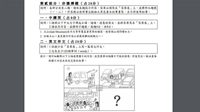 學測英文非選　這兩個單字考生搞不清