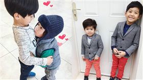 肥安不捨哥哥外宿　重逢飛撲亞歷狂撒嬌。資料來源：王君萍臉書