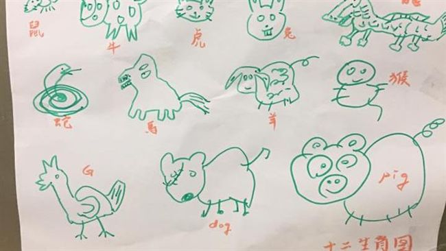 父親畫12生肖圖給孩子　網友全笑翻
