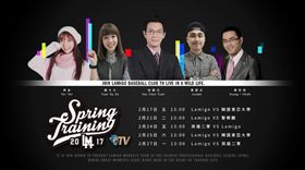 LamigoTV春訓熱身賽主播評審群（圖／桃猿提供）