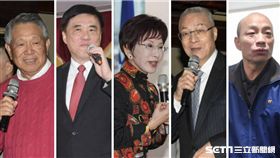 國民黨黨主席之爭。詹啟賢,郝龍斌,洪秀柱,吳敦義,韓國瑜（合成圖／記者林敬旻攝）