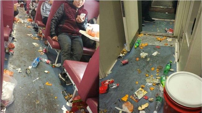 瘋傳台灣高鐵滿地垃圾 真相曝中國人尷尬