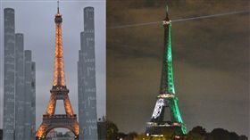法國,艾菲爾鐵塔,維安,築牆　組圖／中央社