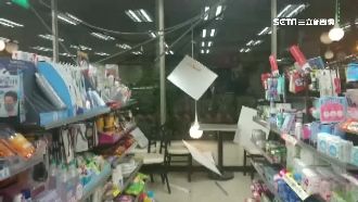 規模5.6強震台南　超商天花板震落