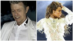 大衛鮑伊,碧昂絲,葛萊美,2017（合成圖／翻攝自葛萊美官方Twitter）