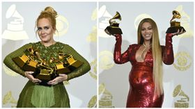 碧昂絲,Beyonce,愛黛兒,Adele,葛萊美,2017（合成圖／美聯社／達志影像）