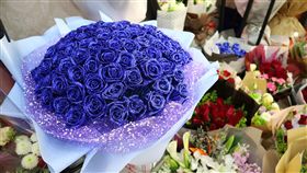 情人節,上海,玫瑰花,金蔥,飆漲,價格,浪漫　圖／中央社