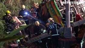 國道翻車、遊覽車翻覆、消防員、賞櫻團翻車