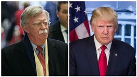 前美國駐聯合國大使波頓（John Bolton）與川普（Donald Trump）。（合成圖／美聯社／達志影像）