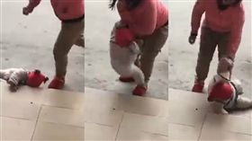 媽媽,虐童,狠踹　圖／翻攝自秒拍