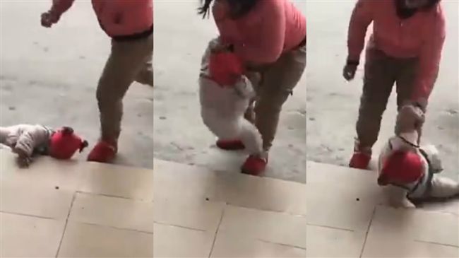 只因爬不上階梯…狠心母把嬰當足球踹