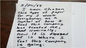  辭職,辭呈,辭職信,美國,衛生紙,推薦信　圖／翻攝自metro