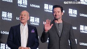 「金鋼狼」休傑克曼（Hugh Jackman）與「X教授」派屈克史都華（Patrick Stewart）為《羅根》宣傳　圖／記者邱榮吉攝影