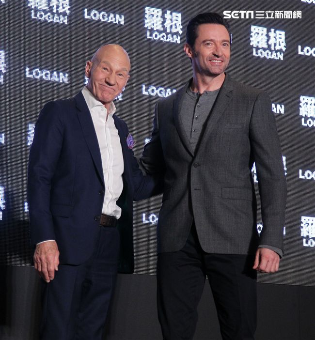 「金鋼狼」休傑曼克、X教授派屈克史都華，訪台記者會。（記者邱榮吉/攝影）