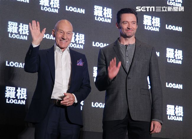 「金鋼狼」休傑曼克、X教授派屈克史都華，訪台記者會。（記者邱榮吉/攝影）