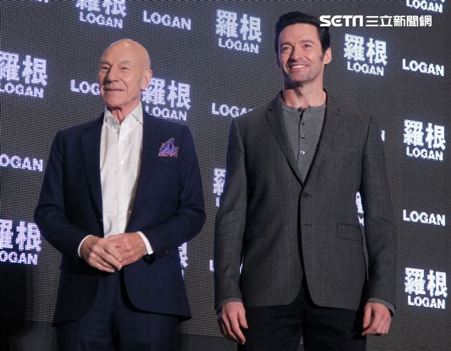 「金鋼狼」休傑曼克、X教授派屈克史都華，訪台記者會。（記者邱榮吉/攝影）