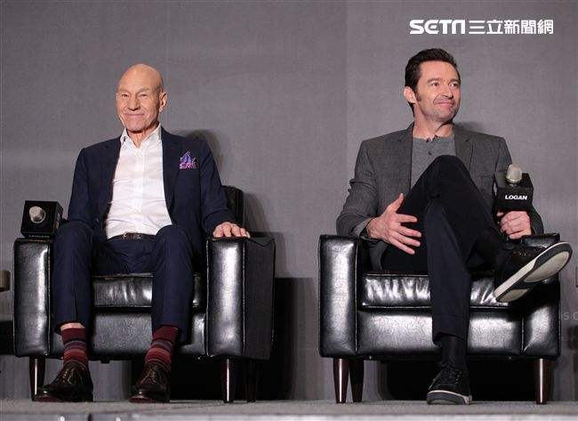 「金鋼狼」休傑曼克、X教授派屈克史都華，訪台記者會。（記者邱榮吉/攝影）