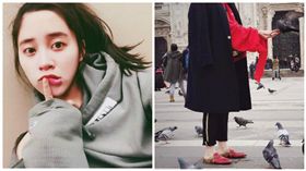 歐陽妮妮,歐陽龍,傅娟,義大利,米蘭大教堂,禽流感,鴿子,餵食
圖/翻攝自歐陽妮妮IG