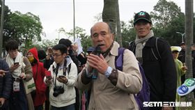 二二八公園，自由台灣黨主席蔡丁貴。（圖／記者盧梅攝）