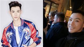 晨翔曬出和超模吉吉哈蒂德的合照。（合成圖／翻攝自晨翔臉書）